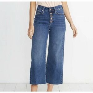 Marine Layer California Women's Size 30 Wide Leg Cropped Jeans Medium Wash Blue